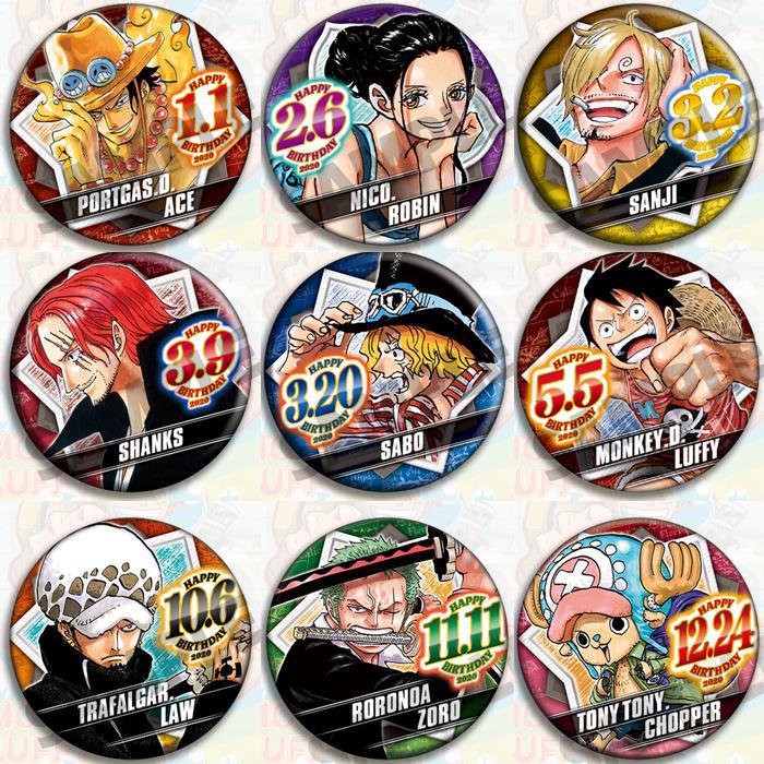 Official Merchandise Anime - ワンピースアニメバッジセット公式グッズ2020誕生日コレクションルフィゾロチョッパーサボエースコスプレアクセサリーピンギフト