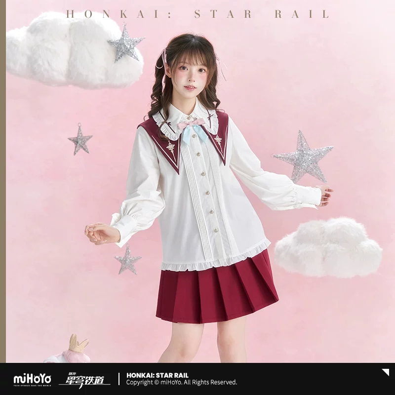 Anime Merchandise Licensing - 公式miHoYo『崩壊：スターレイル』ライセンス商品、ハイアシンスをテーマにしたアニメ風印象シリーズのキャラクターグッズ、コスプレシャツ。
