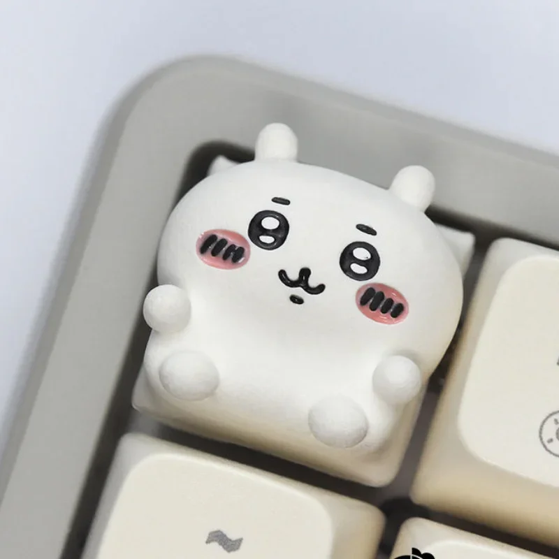 Keycap Artisan Anime - かわいいハチワレチカワメカニカルキーボードキャップアニメうさぎパーソナライズされた樹脂かわいい漫画ガールアートキーキャップクリエイティブキーボード