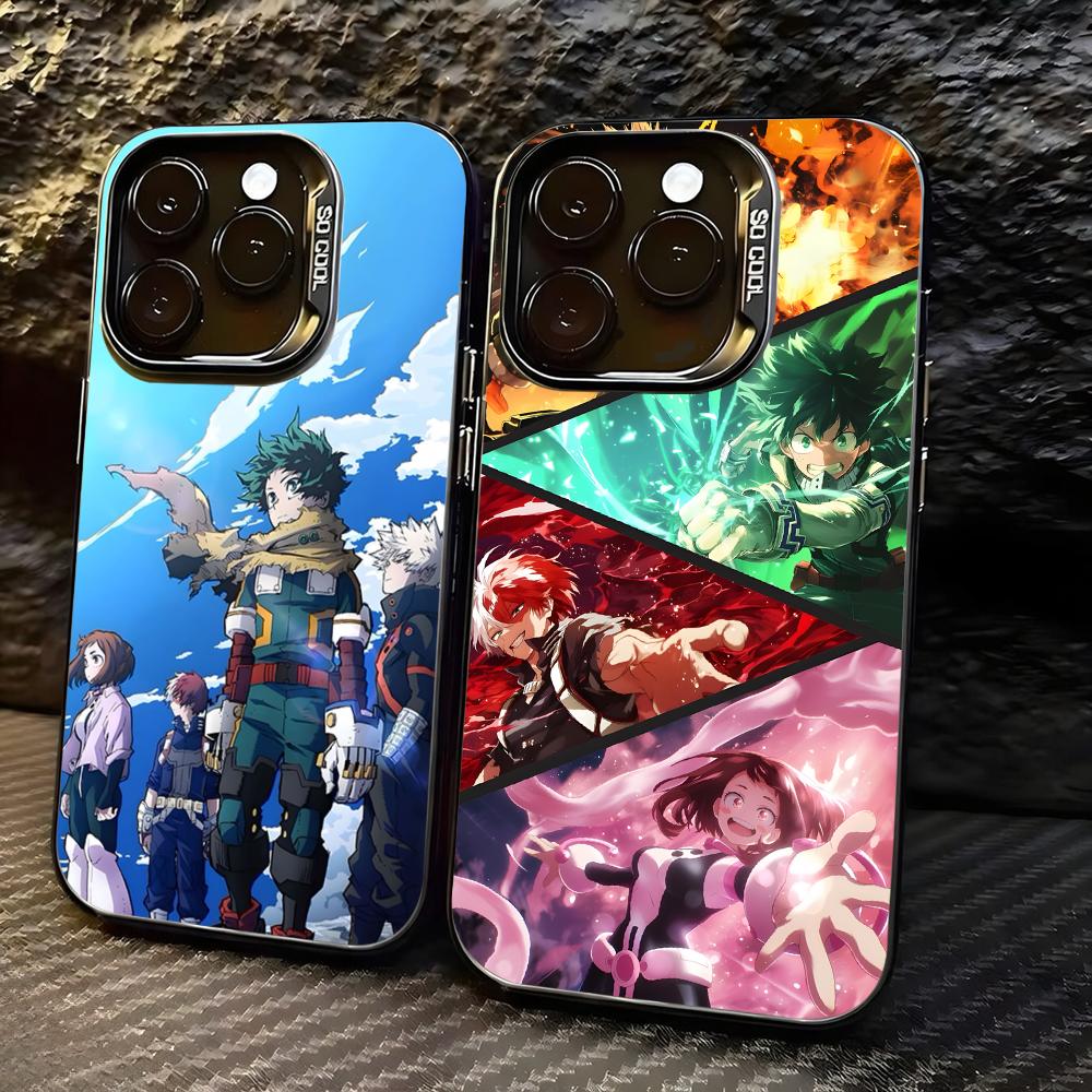 Phone Case Anime - 僕のヒーローアカデミアの人気アニメスマホケース、lMDカラーのシルバーシェル、iPhone 17、16、e、15、14、13、12、11 Pro Max Plus対応
