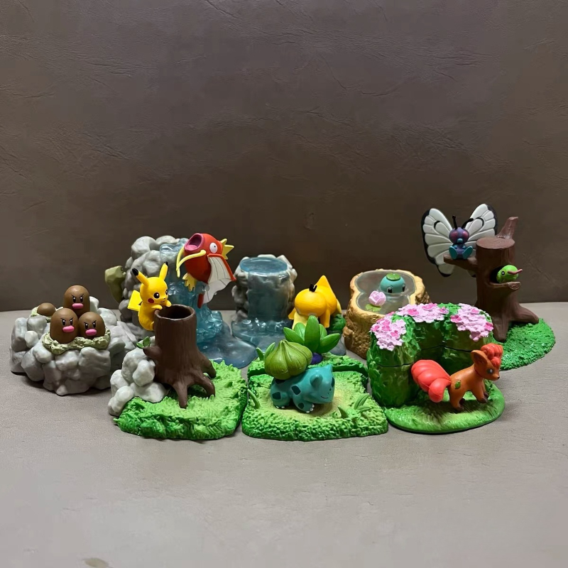 Pokemon Anime Merchandise - ポケモンアニメフィギュアピカチュウマジカルプゼニガメバターフリーパイサイダックフシギダネヴァルピクスデスクトップペンホルダーブラインドボックスおもちゃギフト
