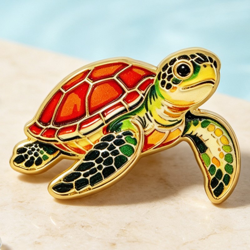 鮮やかな色彩の海洋動物モチーフのエナメルピン。かわいい海の生 - Enamel Pin Set のレビューと価格