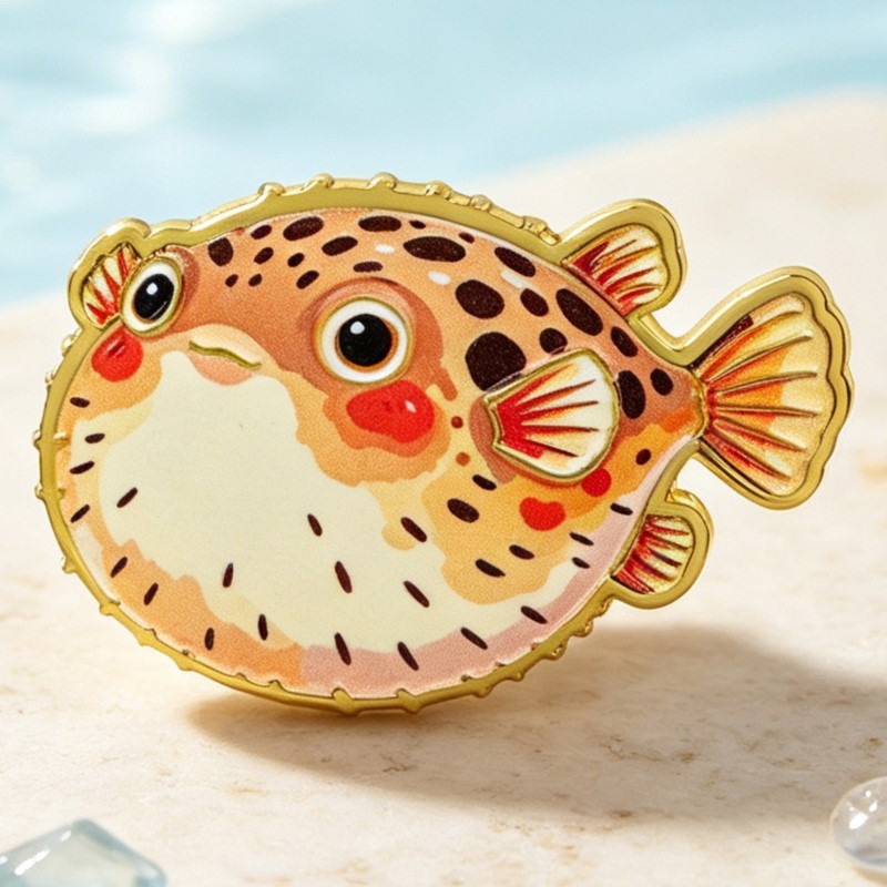 鮮やかな色彩の海洋動物モチーフのエナメルピン。かわいい海の生 - Enamel Pin Set のレビューと価格