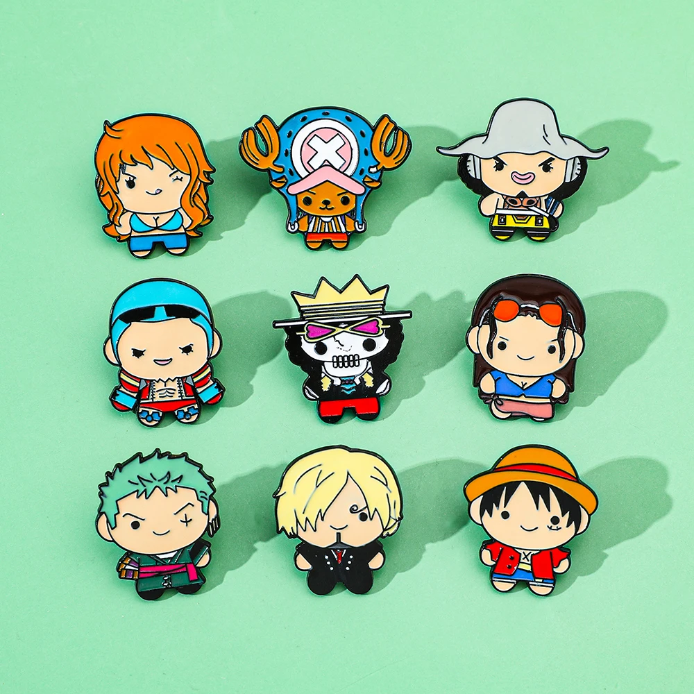 9 個クリエイティブ漫画ブローチアニメワンピースエナメルピン - Enamel Pin Set のレビューと価格