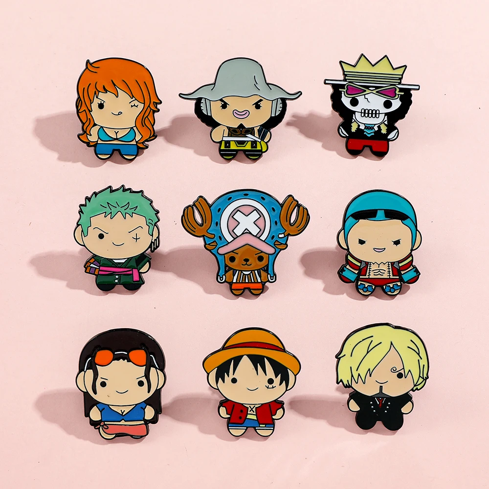 9 個クリエイティブ漫画ブローチアニメワンピースエナメルピン - Enamel Pin Set のレビューと価格