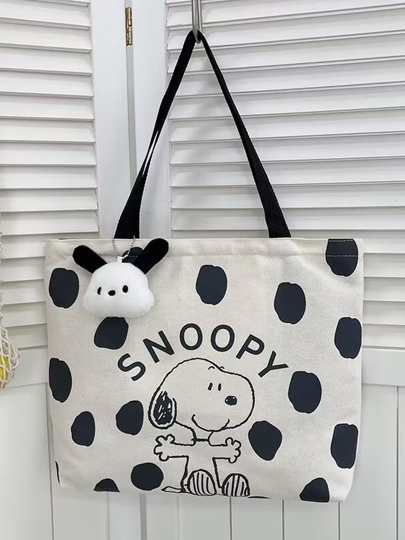 漫画スヌーピーキャンバスショルダーバッグ女性用大容量トートバ - Anime Tote Bag のレビューと価格
