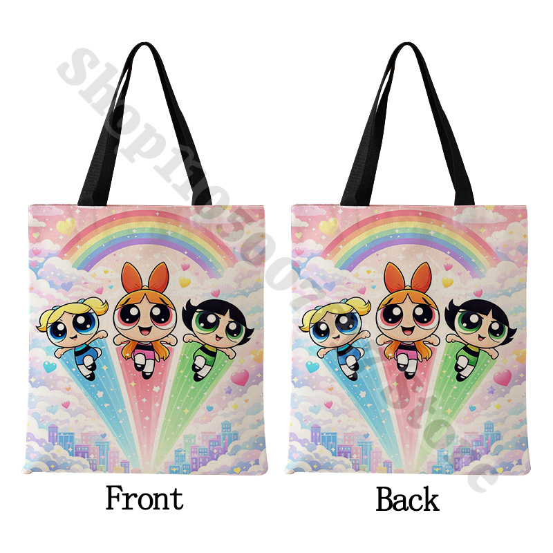 カワイイ パワーパフガールズ アニメプリント キャンバスバッ - Anime Tote Bag のレビューと価格