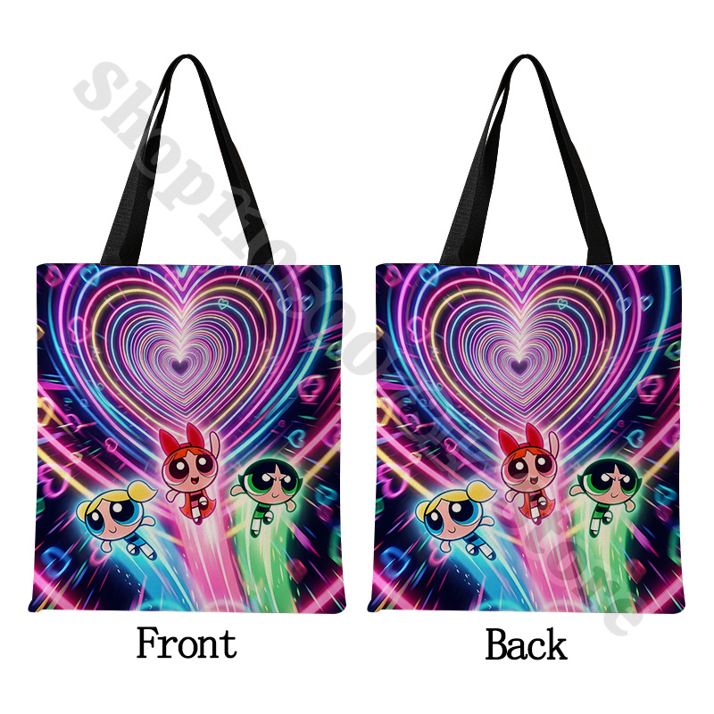 カワイイ パワーパフガールズ アニメプリント キャンバスバッ - Anime Tote Bag のレビューと価格