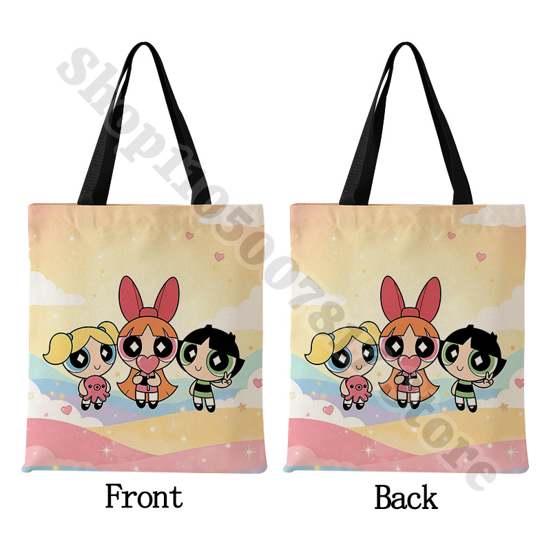 カワイイ パワーパフガールズ アニメプリント キャンバスバッ - Anime Tote Bag のレビューと価格
