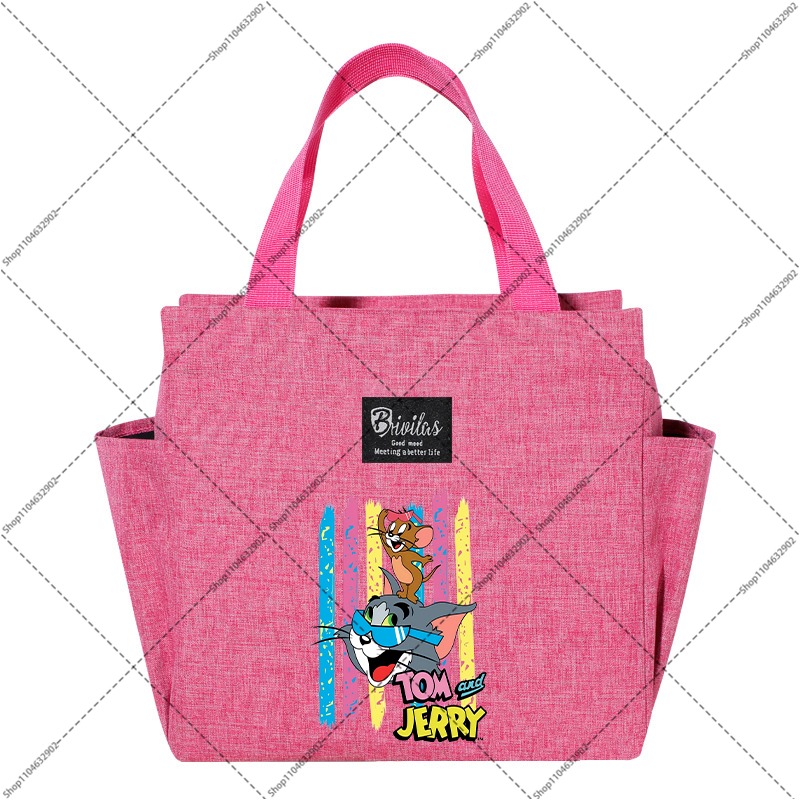 トムとジェリー大容量ランチバッグ漫画アニメパターンプリントハ - Anime Tote Bag のレビューと価格