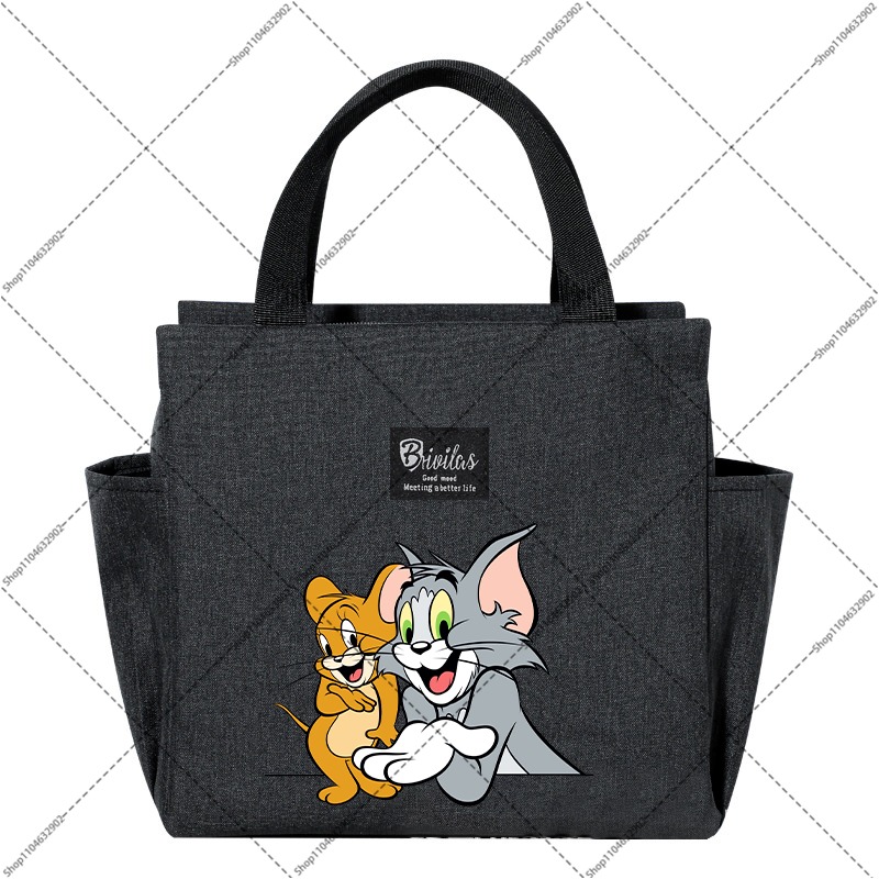 トムとジェリー大容量ランチバッグ漫画アニメパターンプリントハ - Anime Tote Bag のレビューと価格