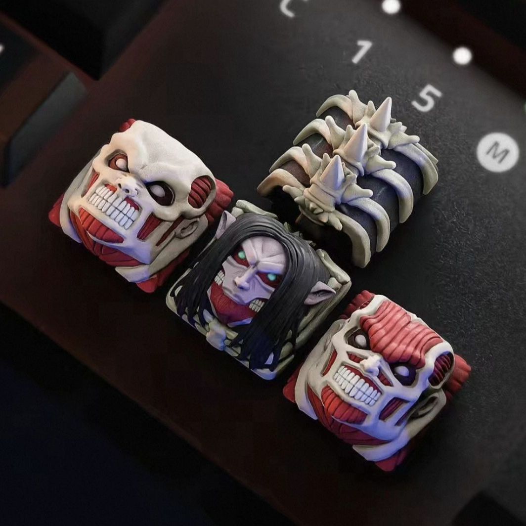 新しい進撃の巨人共同ブランドキーキャップセット漫画アラン 3 - Keycap Artisan Anime のレビューと価格