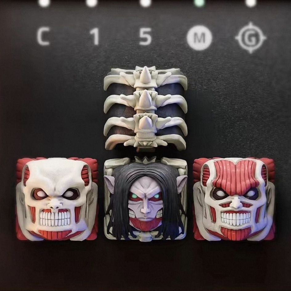 新しい進撃の巨人共同ブランドキーキャップセット漫画アラン 3 - Keycap Artisan Anime のレビューと価格