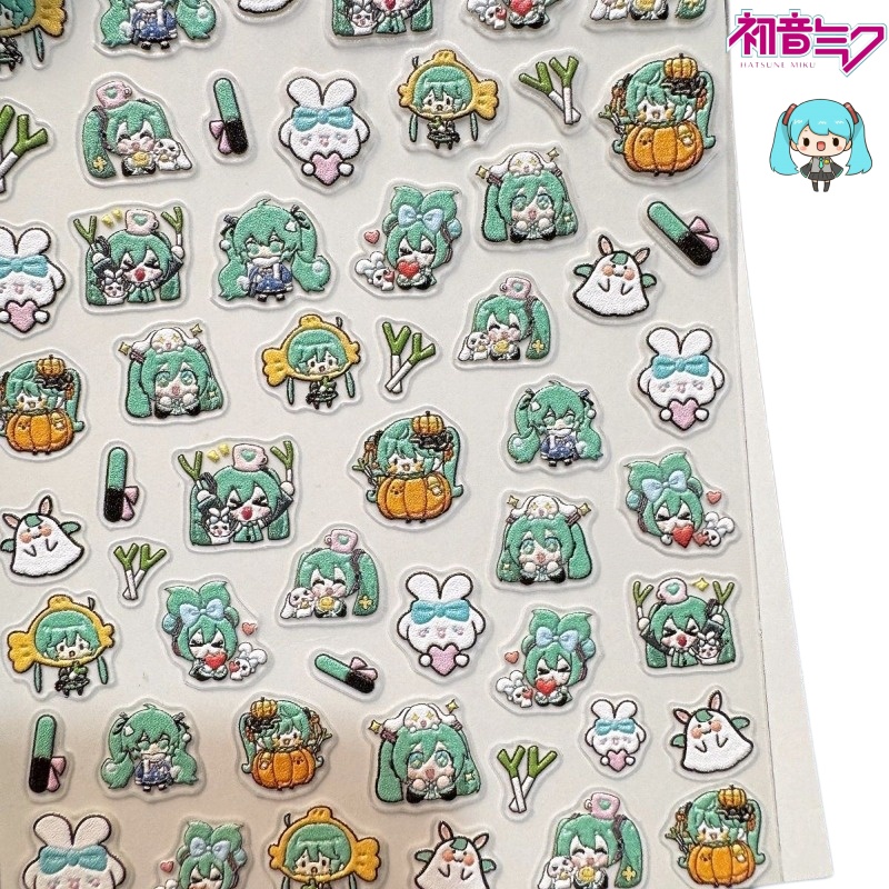かわいい初音ミクのネイルステッカー。新しい製法でエンボス加工 - Anime Merchandise Nepal のレビューと価格