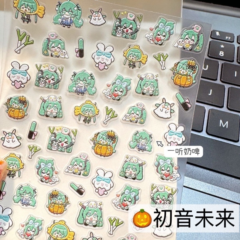 かわいい初音ミクのネイルステッカー。新しい製法でエンボス加工 - Anime Merchandise Nepal のレビューと価格